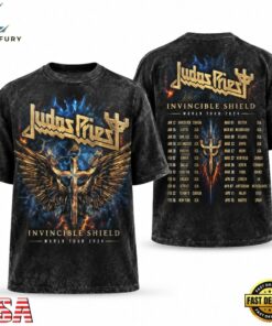 Judas Priest Official Invincible Shield World Tour 2024 Dates Vintage Heavy Metal T Shirt, Trending Music 3D Tee Judas Priest Official Invincible Shield World Tour 2024 Dates Vintage Heavy Metal T Shirt