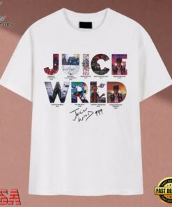 Juice WRLD Albums Graphic Signature 999 Tribute T Shirt, Music 2D Graphic Tee Juice Wrld Albums Graphic Signature 999 Tribute T Shirt