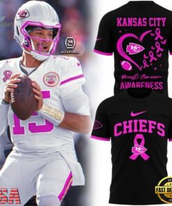 Kansas City Chiefs Breast Cancer Awareness 2026 New Design T Shirt, Viral 3D Graphic Tee Kansas City Chiefs Breast Cancer Awareness 2026 New Design T Shirt