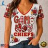 Kansas City Chiefs NFL Football Flowers Team Pride V Neck T Shirt, NFL Team V Neck Tee Kansas City Chiefs Nfl Football Flowers Team Pride V Neck T Shirt