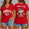 Kansas City Chiefs NFL Hello Kitty Football V Neck T Shirt, NFL Team V Neck Tee Kansas City Chiefs Nfl Hello Kitty Football V Neck T Shirt