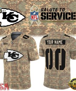 Kansas City Chiefs NFL Salute To Service 2026 Custom Name & Number New Football Jersey, Fashion Football Jersey Kansas City Chiefs Nfl Salute TO Service 2026 Custom Name Number New Football Jersey