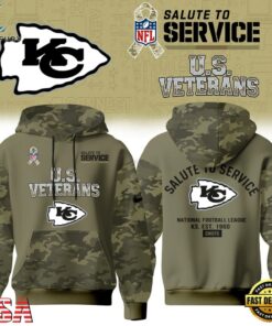 Kansas City Chiefs NFL US Veterans Salute To Service 2026 Hoodie Shirt, Sports Fans 3D Shirt Kansas City Chiefs Nfl US Veterans Salute TO Service 2026 Hoodie Shirt