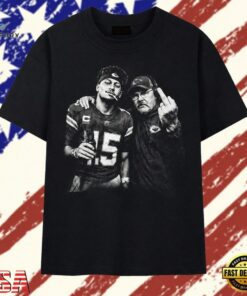 Kansas City Chiefs Patrick Mahomes And Andy Reid Graphic T Shirt, Trendy 2D Print Shirt Kansas City Chiefs Patrick Mahomes And Andy Reid Graphic T Shirt