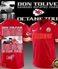 Kansas City Chiefs x Don Toliver Octane Tour Football Jersey, Fashion Football Jersey Kansas City Chiefs X Don Toliver Octane Tour Football Jersey