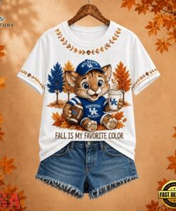 Kentucky Wildcats NCAA Fall Is My Favorite Color Football Unisex 3D Shirt, NCAA 3D Graphic Tee Kentucky Wildcats Ncaa Fall IS MY Favorite Color Football Unisex 3D Shirt