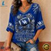 Kentucky Wildcats NCAA Vintage Floral Bow V Neck T Shirt, NCAA V Neck Fan Shirt Kentucky Wildcats Ncaa Vintage Floral Bow V Neck T Shirt
