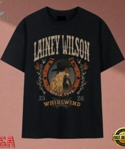Lainey Wilson Whirlwind World Tour 2025 2026 Country Graphic T Shirt, Music 2D Graphic Tee Lainey Wilson Whirlwind World Tour 2025 2026 Country Graphic T Shirt
