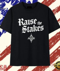 Las Vegas Aces Raise the Stakes WNBA Basketball T Shirt, Trendy 2D Print Shirt Las Vegas Aces Raise The Stakes Wnba Basketball T Shirt