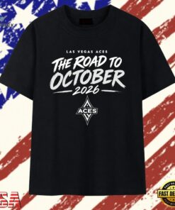 Las Vegas Aces The Road to October 2026 T Shirt, Trendy 2D Print Shirt Las Vegas Aces The Road TO October 2026 T Shirt