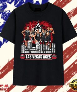 Las Vegas Aces WNBA Basketball Roster Players Vintage T Shirt, Trendy 2D Print Shirt Las Vegas Aces Wnba Basketball Roster Players Vintage T Shirt