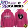 Las Vegas Raiders Crucial Catch 2026 Pink Limited Edition Hoodie Shirt, Viral 3D Graphic Tee Las Vegas Raiders Crucial Catch 2026 Pink Limited Edition Hoodie Shirt