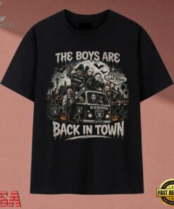 Las Vegas Raiders Horror Characters The Boys Are Back In Town T Shirt, Music 2D Graphic Tee Las Vegas Raiders Horror Characters The Boys Are Back IN Town T Shirt