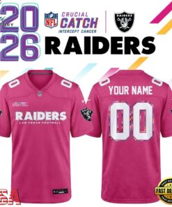 Las Vegas Raiders NFL Crucial Catch 2026 Pink Limited Edition Football Jersey, Fashion Football Jersey Las Vegas Raiders Nfl Crucial Catch 2026 Pink Limited Edition Football Jersey