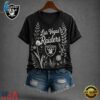 Las Vegas Raiders NFL Floral Garden V Neck T Shirt, NFL Team V Neck Tee Las Vegas Raiders Nfl Floral Garden V Neck T Shirt