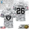 Las Vegas Raiders NFL Salute to Service Custom Name & Number Camo 3D Shirt, Sports Fans 3D Shirt Las Vegas Raiders Nfl Salute TO Service Custom Name Number Camo 3D Shirt