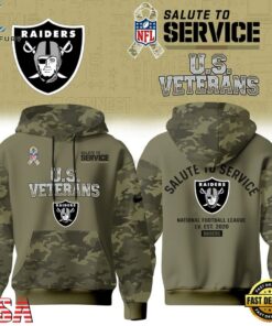 Las Vegas Raiders NFL US Veterans Salute To Service 2026 Hoodie Shirt, Sports Fans 3D Shirt Las Vegas Raiders Nfl US Veterans Salute TO Service 2026 Hoodie Shirt
