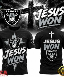 Las Vegas Raiders x Jesus Won 2026 Special New T Shirt, Viral 3D Graphic Tee Las Vegas Raiders X Jesus Won 2026 Special New T Shirt
