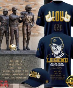 Legend Lou Holtz Notre Dame Fighting Irish Football T Shirt, Viral 3D Graphic Tee Legend Lou Holtz Notre Dame Fighting Irish Football T Shirt
