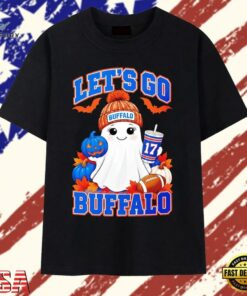 Let’s Go Buffalo Ghost with Number 17 Josh Allen T Shirt, Trendy 2D Print Shirt Let S GO Buffalo Ghost With Number 17 Josh Allen T Shirt
