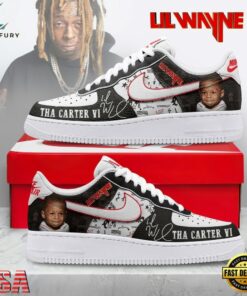 Lil Wayne Tha Carter VI Black & Red Hip Hop Graphic Air Force 1 Shoes Sneakers, Music Lover AF1 Shoes Lil Wayne Tha Carter VI Black Red Hip Hop Graphic Air Force 1 Shoes Sneakers