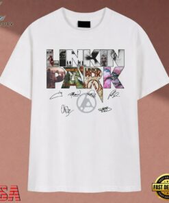 Linkin Park Album Collage Signatures Vintage Rock Band T Shirt, Music 2D Graphic Tee Linkin Park Album Collage Signatures Vintage Rock Band T Shirt
