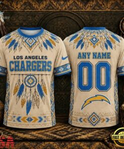 Los Angeles Chargers 2026 NFL Native American Heritage 3D Shirt, Sports Fans 3D Shirt Los Angeles Chargers 2026 Nfl Native American Heritage 3D Shirt