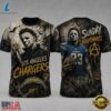 Los Angeles Chargers NFL Michael Myers Sunday Nightmares Horror Halloween 3D T Shirt, Sports Fans 3D Shirt Los Angeles Chargers Nfl Michael Myers Sunday Nightmares Horror Halloween 3D T Shirt