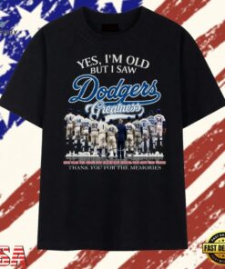 Los Angeles Dodgers Greatness Legends Signatures Vintage Graphic T Shirt, Trendy 2D Print Shirt Los Angeles Dodgers Greatness Legends Signatures Vintage Graphic T Shirt