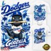 Los Angeles Dodgers x Godzilla Minus Zero 2026 Graphic T Shirt, Trending Music 3D Tee Los Angeles Dodgers X Godzilla Minus Zero 2026 Graphic T Shirt