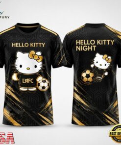 Los Angeles FC x Hello Kitty Night 2026 Special New Black 3D Shirt, Viral 3D Graphic Tee Los Angeles FC X Hello Kitty Night 2026 Special New Black 3D Shirt