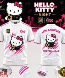 Los Angeles FC x Hello Kitty Night 2026 Special New White T Shirt, Viral 3D Graphic Tee Los Angeles FC X Hello Kitty Night 2026 Special New White T Shirt