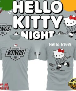 Los Angeles Kings x Hello Kitty 2026 Limited Edition T Shirt, Viral 3D Graphic Tee Los Angeles Kings X Hello Kitty 2026 Limited Edition T Shirt