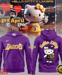 Los Angeles Lakers x Hello Kitty Limited Edition 2026 Hoodie, Viral 3D Graphic Tee Los Angeles Lakers X Hello Kitty Limited Edition 2026 Hoodie