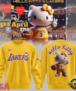 Los Angeles Lakers x Hello Kitty Limited Edition 2026 Sweatshirt, Viral 3D Graphic Tee Los Angeles Lakers X Hello Kitty Limited Edition 2026 Sweatshirt