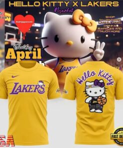 Los Angeles Lakers x Hello Kitty Limited Edition 2026 T Shirt, Viral 3D Graphic Tee Los Angeles Lakers X Hello Kitty Limited Edition 2026 T Shirt