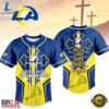 Los Angeles Rams NFL Blessed Beyond The Score Baseball Jersey, NFL Baseball Shirt Los Angeles Rams Nfl Blessed Beyond The Score Baseball Jersey