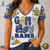 Los Angeles Rams NFL Football Flowers Team Pride V Neck T Shirt, NFL Team V Neck Tee Los Angeles Rams Nfl Football Flowers Team Pride V Neck T Shirt