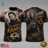 Los Angeles Rams NFL Michael Myers Sunday Nightmares Horror Halloween 3D T Shirt, Sports Fans 3D Shirt Los Angeles Rams Nfl Michael Myers Sunday Nightmares Horror Halloween 3D T Shirt
