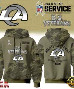 Los Angeles Rams NFL US Veterans Salute To Service 2026 Hoodie Shirt, Sports Fans 3D Shirt Los Angeles Rams Nfl US Veterans Salute TO Service 2026 Hoodie Shirt