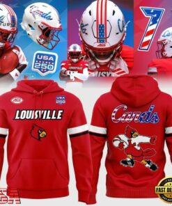 Louisville Cardinals Football 2026 USA 250 Years Mascot Unifrom Hoodie, Viral 3D Graphic Tee Louisville Cardinals Football 2026 Usa 250 Years Mascot Unifrom Hoodie