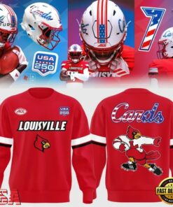 Louisville Cardinals Football 2026 USA 250 Years Mascot Unifrom Sweatshirt, Viral 3D Graphic Tee Louisville Cardinals Football 2026 Usa 250 Years Mascot Unifrom Sweatshirt