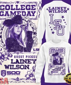 LSU Tigers Football x Lainey Wilson College GameDay 2026 White Sweatshirt, Viral 3D Graphic Tee Lsu Tigers Football X Lainey Wilson College Gameday 2026 White Sweatshirt