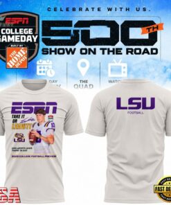 LSU Tigers Football x Sam Leavitt 500th College Game Day T Shirt, Viral 3D Graphic Tee Lsu Tigers Football X Sam Leavitt 500th College Game Day T Shirt