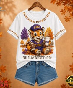 LSU Tigers NCAA Fall Is My Favorite Color Football Unisex 3D Shirt, NCAA 3D Graphic Tee Lsu Tigers Ncaa Fall IS MY Favorite Color Football Unisex 3D Shirt
