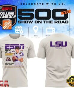 LSU Tigers x Sam Leavitt 500th College Game Day T Shirt, Viral 3D Graphic Tee Lsu Tigers X Sam Leavitt 500th College Game Day T Shirt