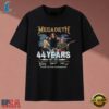 Megadeth 44 Years 1983 2027 Band Signatures Heavy Metal T Shirt, Music 2D Graphic Tee Megadeth 44 Years 1983 2027 Band Signatures Heavy Metal T Shirt