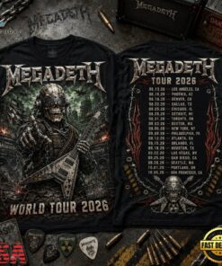 Megadeth World Tour 2026 Thrash Metal Vintage 3D Shirt, Trending Music 3D Tee Megadeth World Tour 2026 Thrash Metal Vintage 3D Shirt