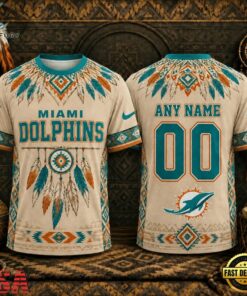 Miami Dolphins 2026 NFL Native American Heritage 3D Shirt, Sports Fans 3D Shirt Miami Dolphins 2026 Nfl Native American Heritage 3D Shirt