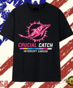 Miami Dolphins Crucial Catch Intercept Cancer T Shirt, Trendy 2D Print Shirt Miami Dolphins Crucial Catch Intercept Cancer T Shirt